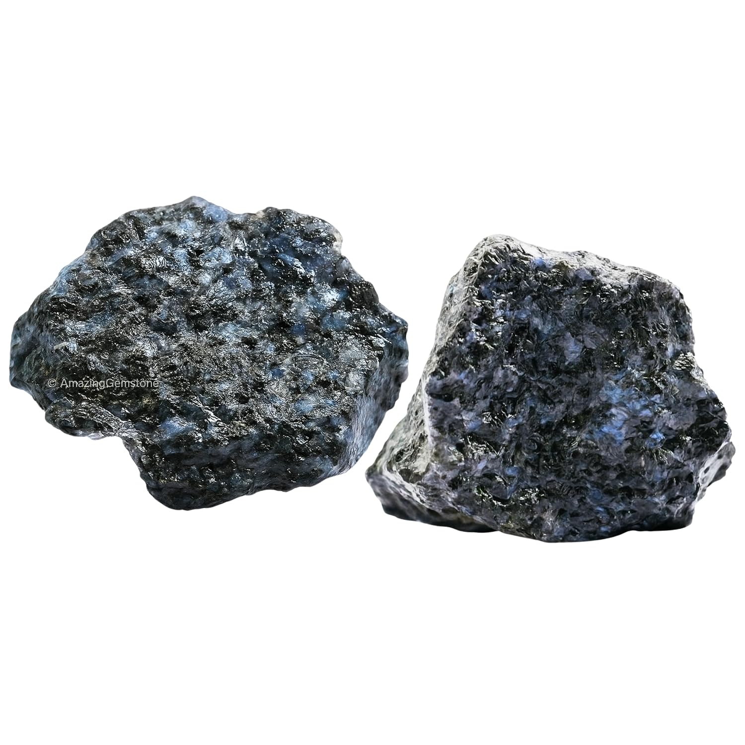 Amazing Gemstone 2 Pieces Larvikite Raw Crystals and Healing Stones, Natural Rocks for Tumbling and DIY Raw Stones and Crystals