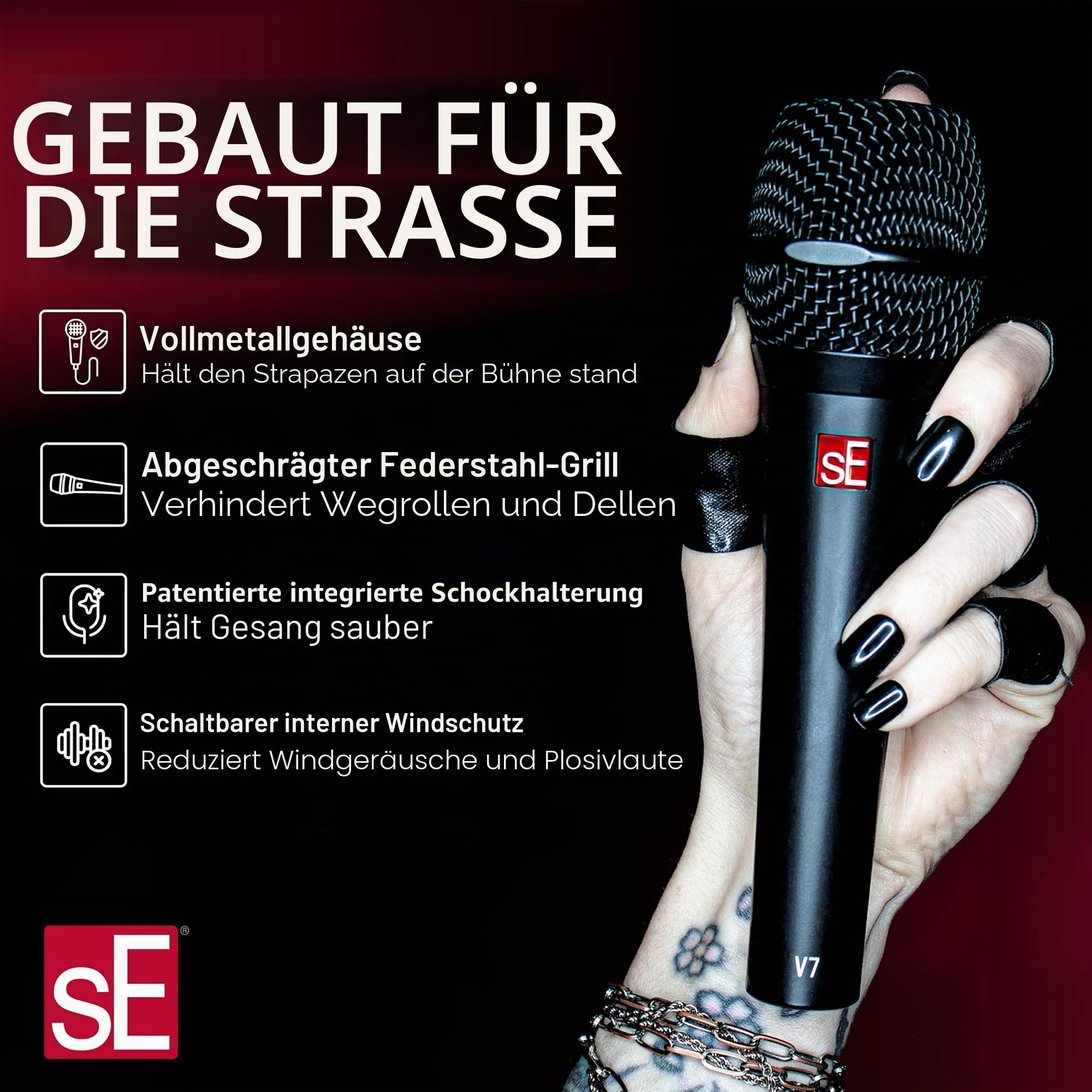 SE ELECTRONICS V7 Schwarz - Gesangsmikrofon
