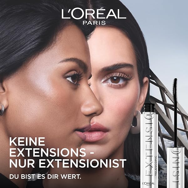 L'Oréal Paris Telescopic Extensionist Mascara, Verlängernde Wimperntusche (Farbe Schwarz), für lange Wimpern und einen extremen Lash-Extension Look, definierte Länge, Schwung & Volumen, 1x 9,9ml - 4