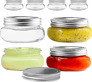 Wide Mouth Mason Jar 8 oz for Pickling, Shea Butter Body Butter, Canning, Candles, Fruit Preserves, Jam or Jelly - Glass jar with Lids 8pc