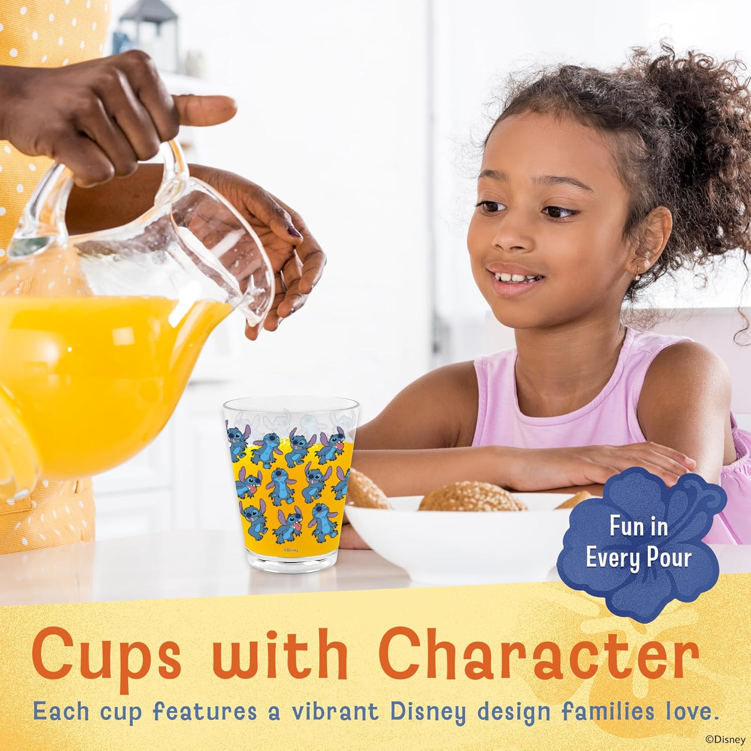 Disney Reusable Plastic Cups – 4 Pack 16 oz Plastic Drinking Glasses with Mickey, Stitch, Pooh, or Disney100 Designs – BPA-Free, Stackable, Top Rack Dishwasher Safe Tumblers for Water, Juice & More - Image 2