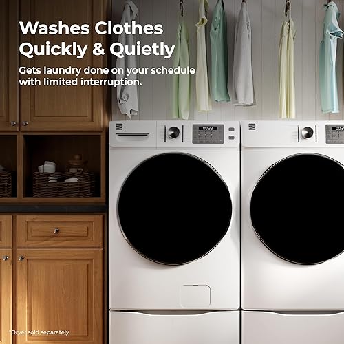 Miniatura 6 de Kenmore Lavadora de carga frontal de 4.5 pies cúbicos con tratamiento de vapor que elimina las manchas, reduce el tiempo de lavandería con Accela