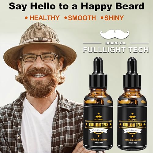 Vista 35 de FULLLIGHT TECH Bálsamo para barba, paquete de 2 – aroma cítrico – Aceites de coco, argán, jojoba – Estiliza, hidrata y suaviza barbas y bigotes