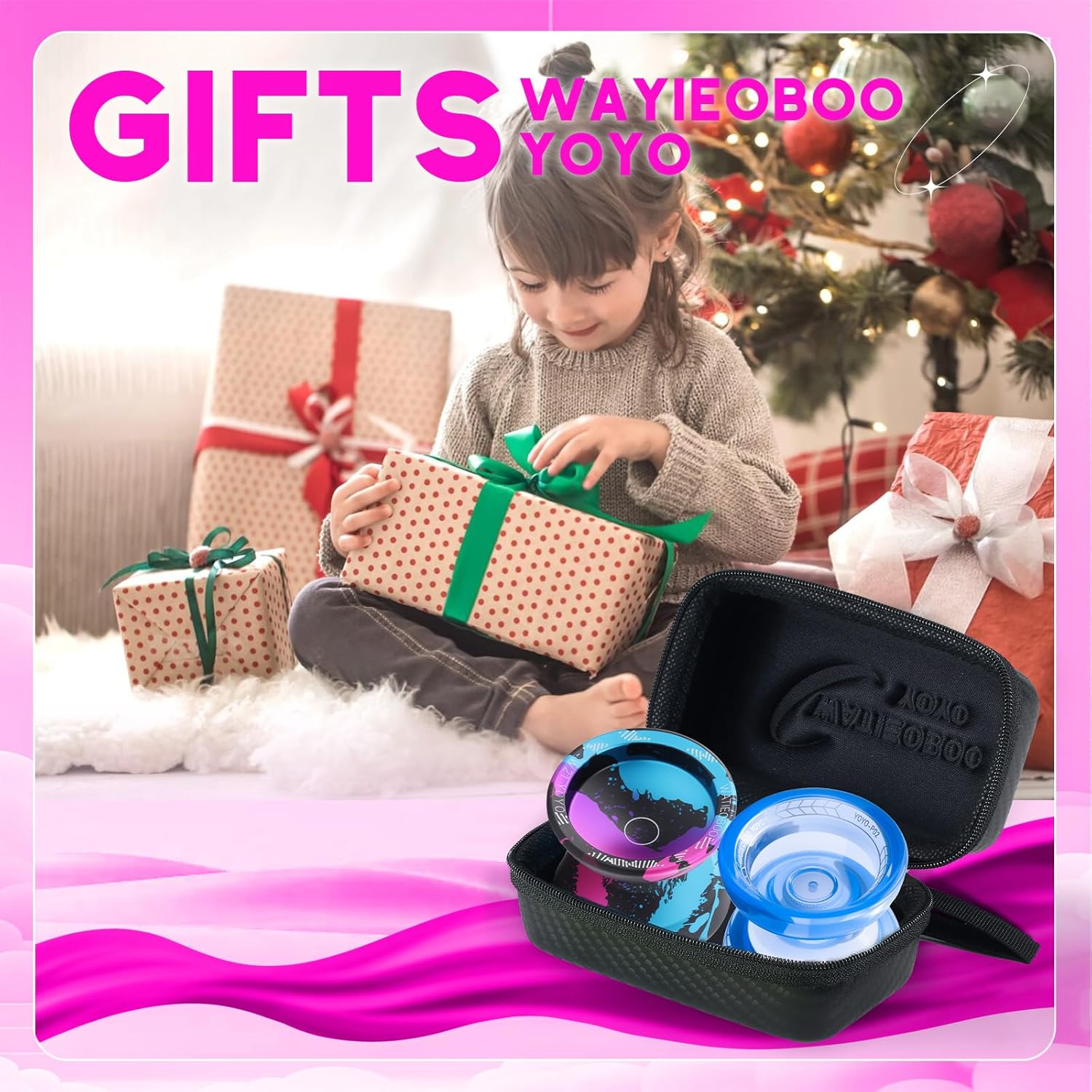 WATIEOBOO 2-Piece Yo-Yo Set - P02 Beginner PC & W21 Professional Metal yoyo Dual Mode (Responsive & Non-Responsive) Yo yo Top Top Finger Spin String Trick, YoYo Competition