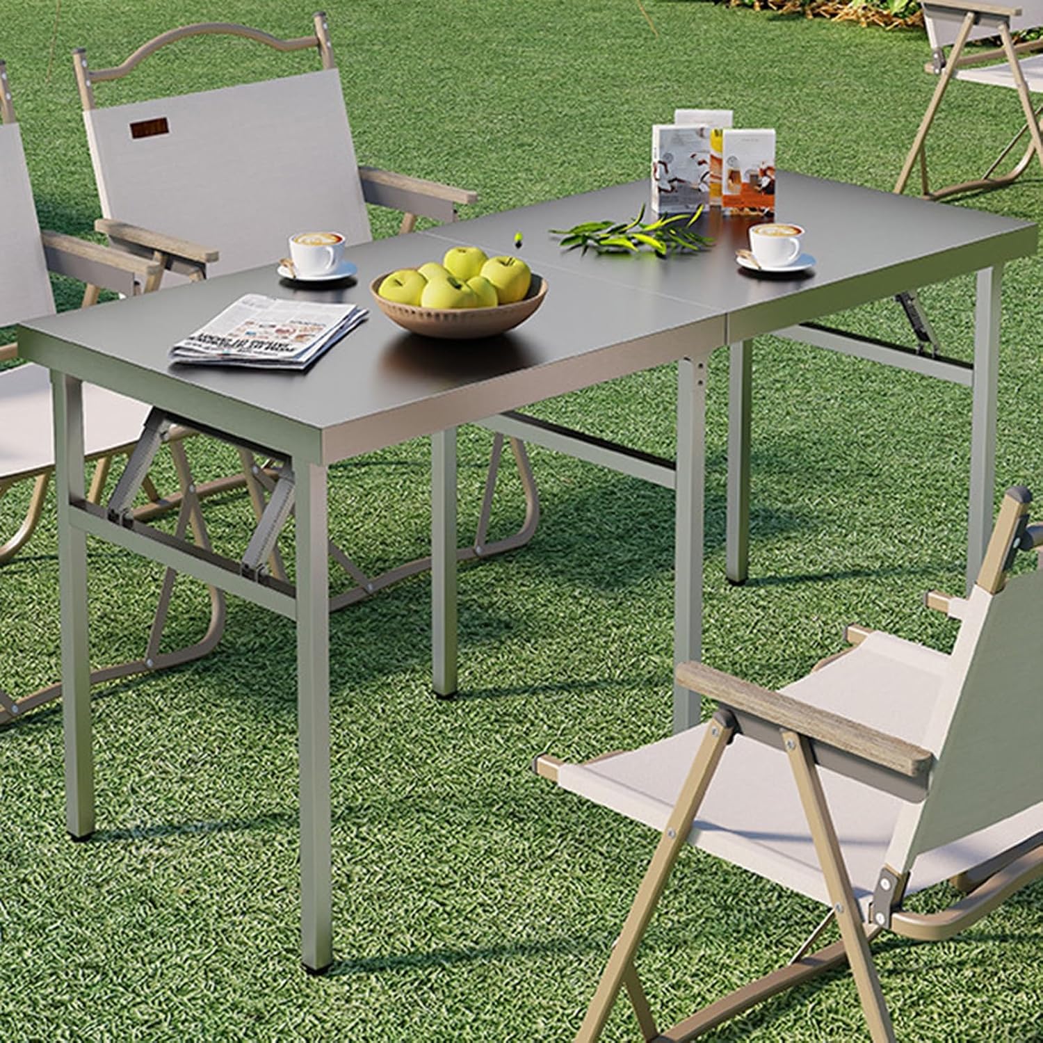 Stainless Steel Work Table Folding Table Portable Work Table BBQ Table Kitchen Prep Table Outdoor Camping Utility Work Table(62.9 * 19.7 * 29.5in)