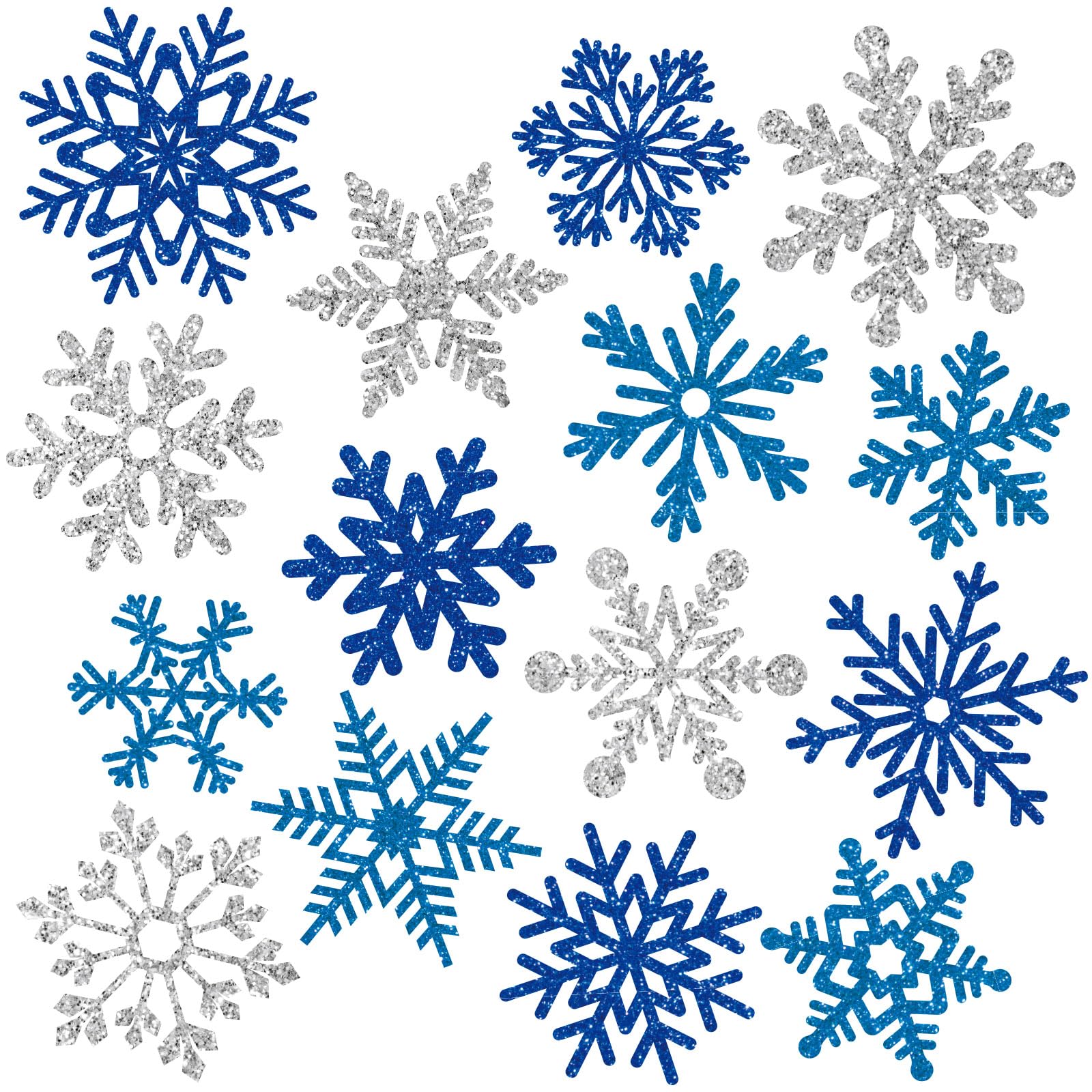 Aimants de décoration de Noël bleus et argentés flocon de neige pour porte de garage