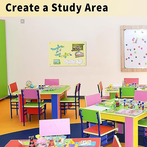 Miniatura 9 de Paquete de 2 tableros magnéticos de 17.5 x 11.4 pulgadas, adecuado para mostrar notas, fotos, letras magnéticas, adecuado para paredes,