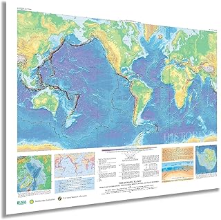 HISTORIX 2006 World Map of Volcanoes Earthquakes Impact Craters & Plate Tectonics - 18x24 Inch This Dynamic Planet World Geologic Map - Earthquake Map - Tectonic Plates World Map Poster
