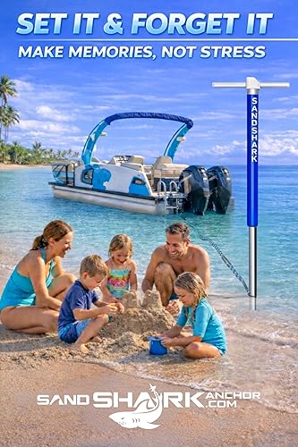 Miniatura 5 de SandShark Anchor - Anclaje de barco de alta calidad, anclaje de barco pontón, poste de anclaje de agua poco profunda de acero inoxidable, ancla