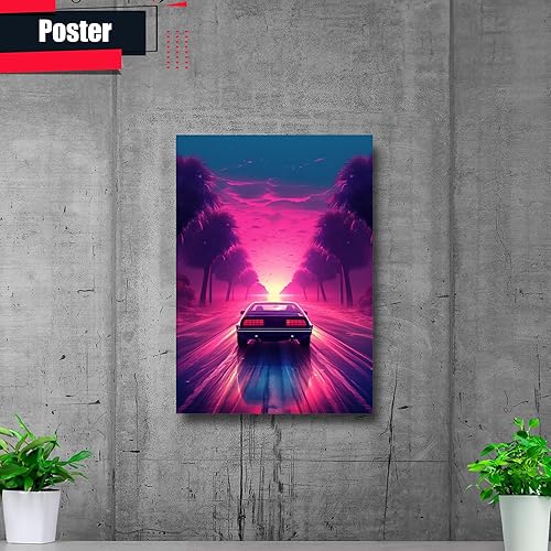 Miniatura 2 de Unique Synthwave Style Retro Art, 80s style art, framed poster print, guest room art, cool living room art, Art Decor, poster