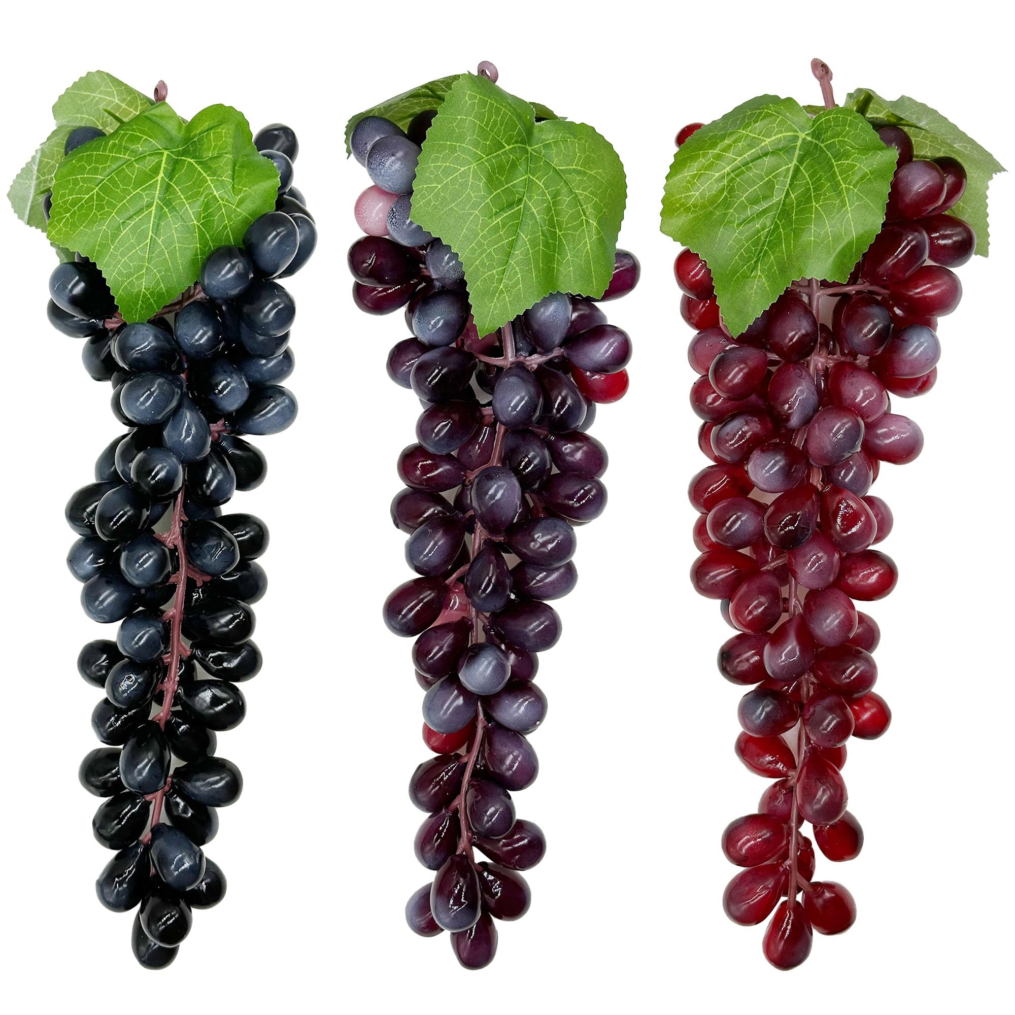 Attuslla 3 Clusters Simulation Faux Grape Fake Fruit for Wedding Home Decor
