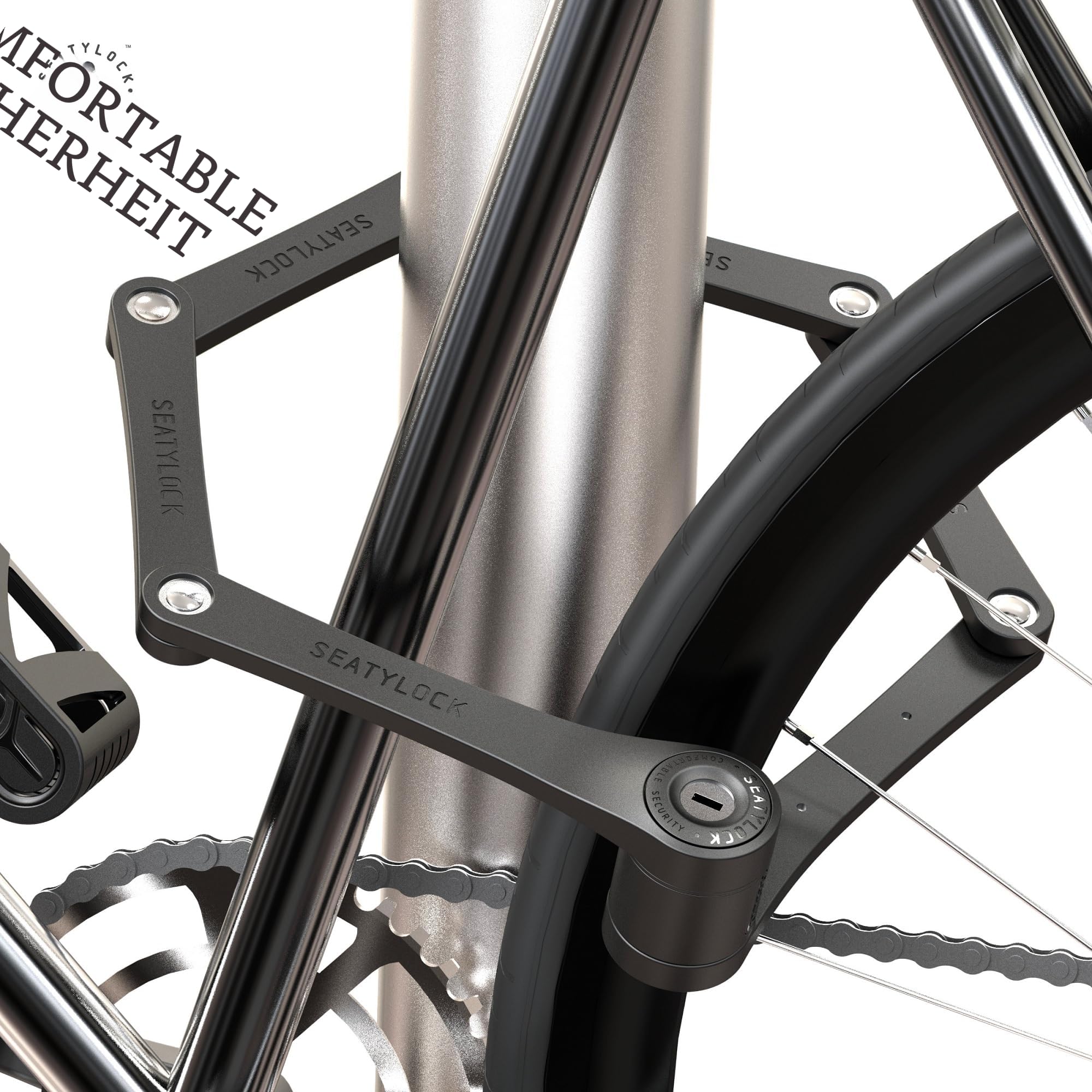 FoldyLock Compact Fahrrad Faltschloss – Patentiertes Testsieger Fahrradschloss mit Schlüssel und Halterung für Hohe Sicherheit – Leicht und Sicher für Ebike, e Scooter und Roller – 85 cm