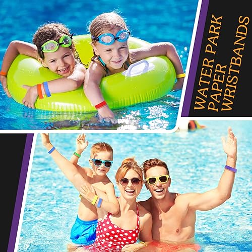 Miniatura 3 de 600 pulseras de papel de neón, bandas de mano impermeables para eventos, pulseras de fiesta a granel, paquete multicolor, pulseras adhesivas,