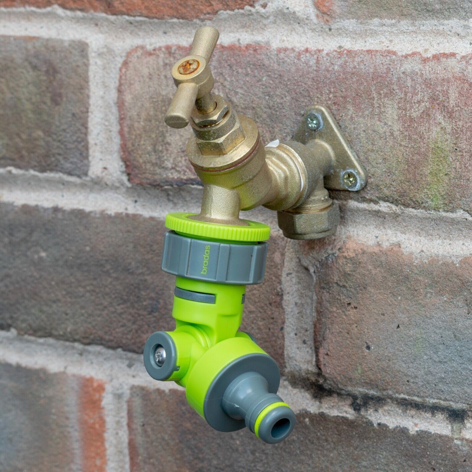 Garden Hose Ranfe of Connectors Fittings Universal Standard Hozelock Compatible Lime Male Female Threaded (Multi-Angle Tap Connector)