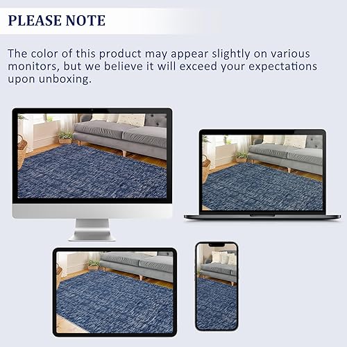 Miniatura 5 de Alfombra pequeña y contemporánea, moderna, sólida, para interiores, lavable a máquina, antideslizante, de pelo bajo, para sala de estar, dormitorio,