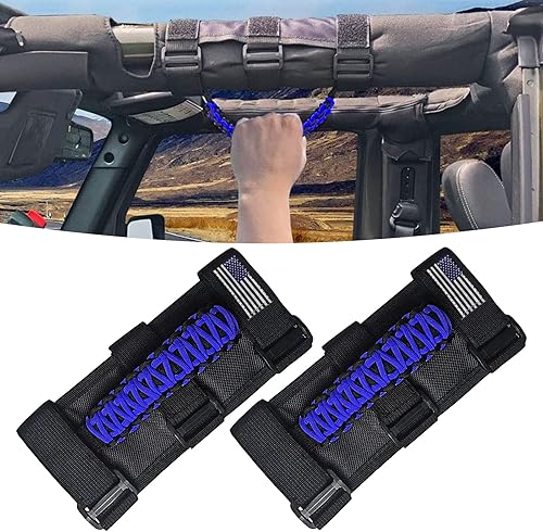 Miytsya Paquete de 2 manijas de agarre de barra enrollable para Jeep Wrangler YJ TJ JK JL y Gladiator JT 1955-2022 UTV ATV 102 pulgadas x 51