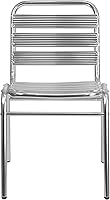 Vista 7 de Flash Furniture Silla de pila de restaurante para interior-exterior de aluminio comercial con respaldo triple de listones