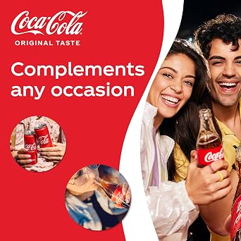 COCA-COLA Original Taste, Carbonated Soft Drink, Can 150ml, pack of 15
