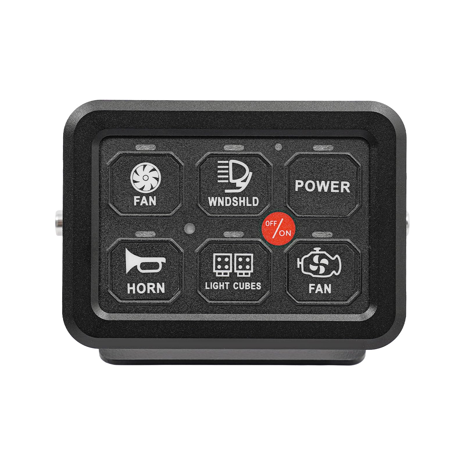 Panel de interruptores de 6 marchas, panel de interruptores de aleación de aluminio de 720 W, -40 – 105 °C, con función de atenuación automática, para caravanas, camiones, deportivos, barcos, UTV, ATV