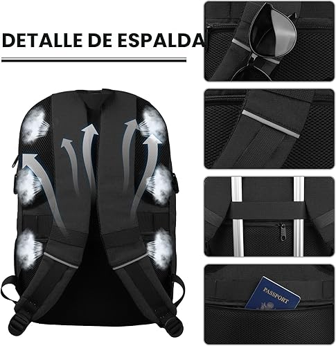 Miniatura 5 de Mochila para laptop mochila de transporte duradera extra grande de 173 pulgadas compatible con la TSA mochila para portátil de viaje de negocios con