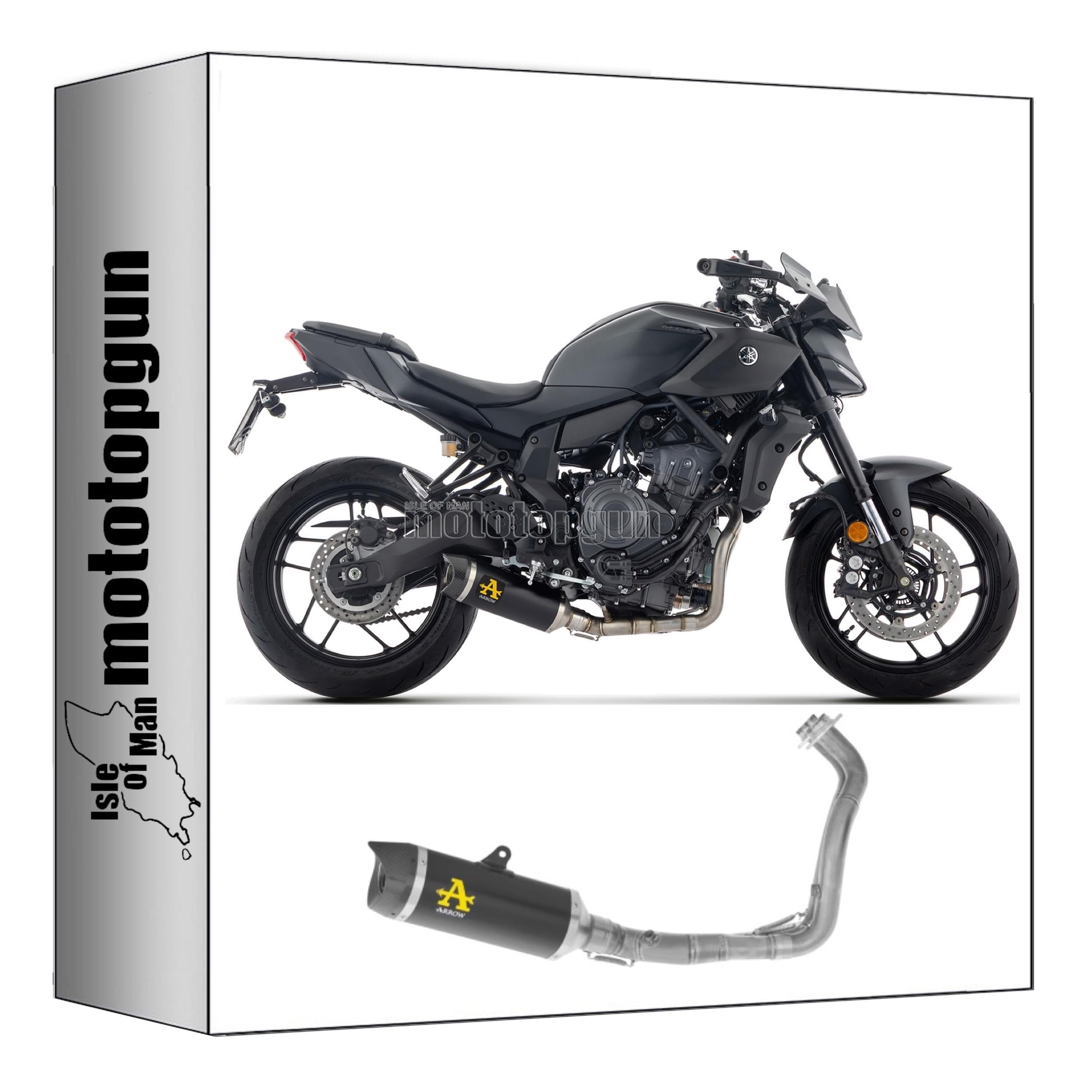 arrow scarico completo race thunder alluminio nero coppa carby compatibile con yamaha mt07 mt-07 2025 mototopgun 71095akn