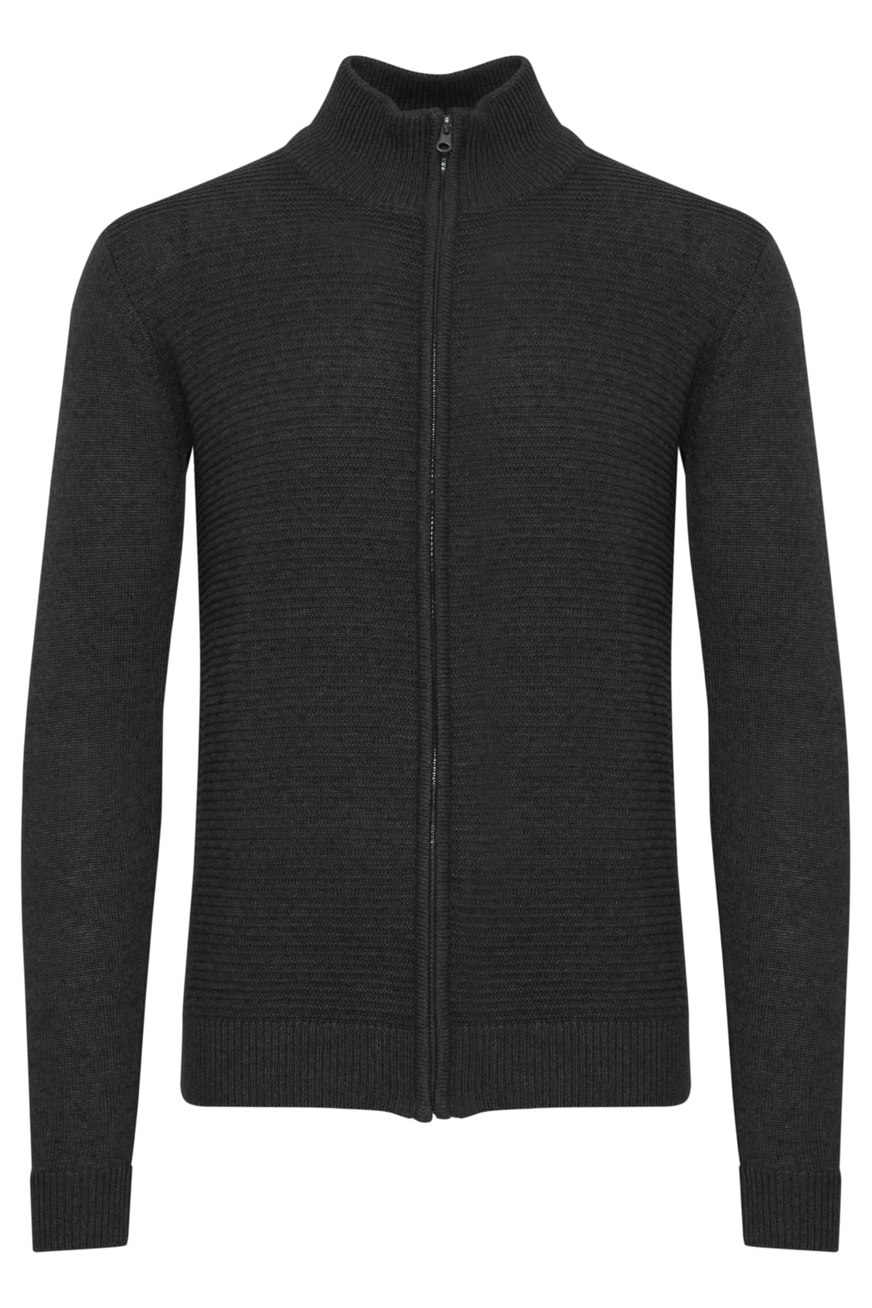 IndicodeIndicode IDRickert Men's Chunky Knit Cardigan with Stand-Up Collar, Size: 2XL, Colour: Charcoal Mix (915)