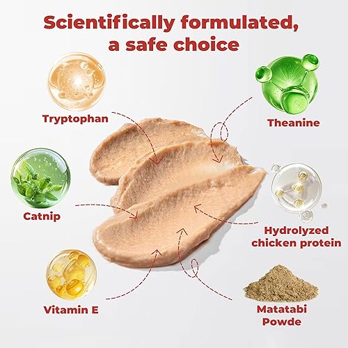 Miniatura 3 de Golosinas calmantes para gatos  Alivio natural del estrés, la ansiedad y los golpes para gatos  Con L-teanina, L-triptófano y hierba gatera  100%