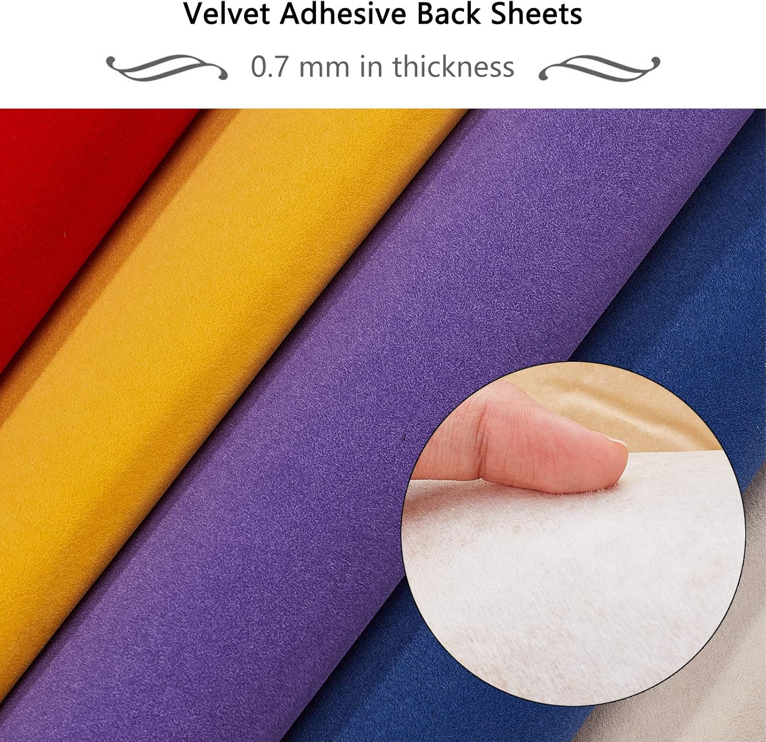 BENECREAT 20PCS Mixed Color Velvet Adhesive Back Sheet 11.6" x 7.8" Jewelry Box Liner Fabric with Reclosable Plastic Box, Durable and Water Resistant for Chrismas Art and Craft Making