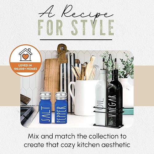 Miniatura 72 de Brighter Barns - Juego de saleros y pimenteros morados, decoración moderna y accesorios de cocina de granja, bonito juego de sal y pimienta, Púrpura