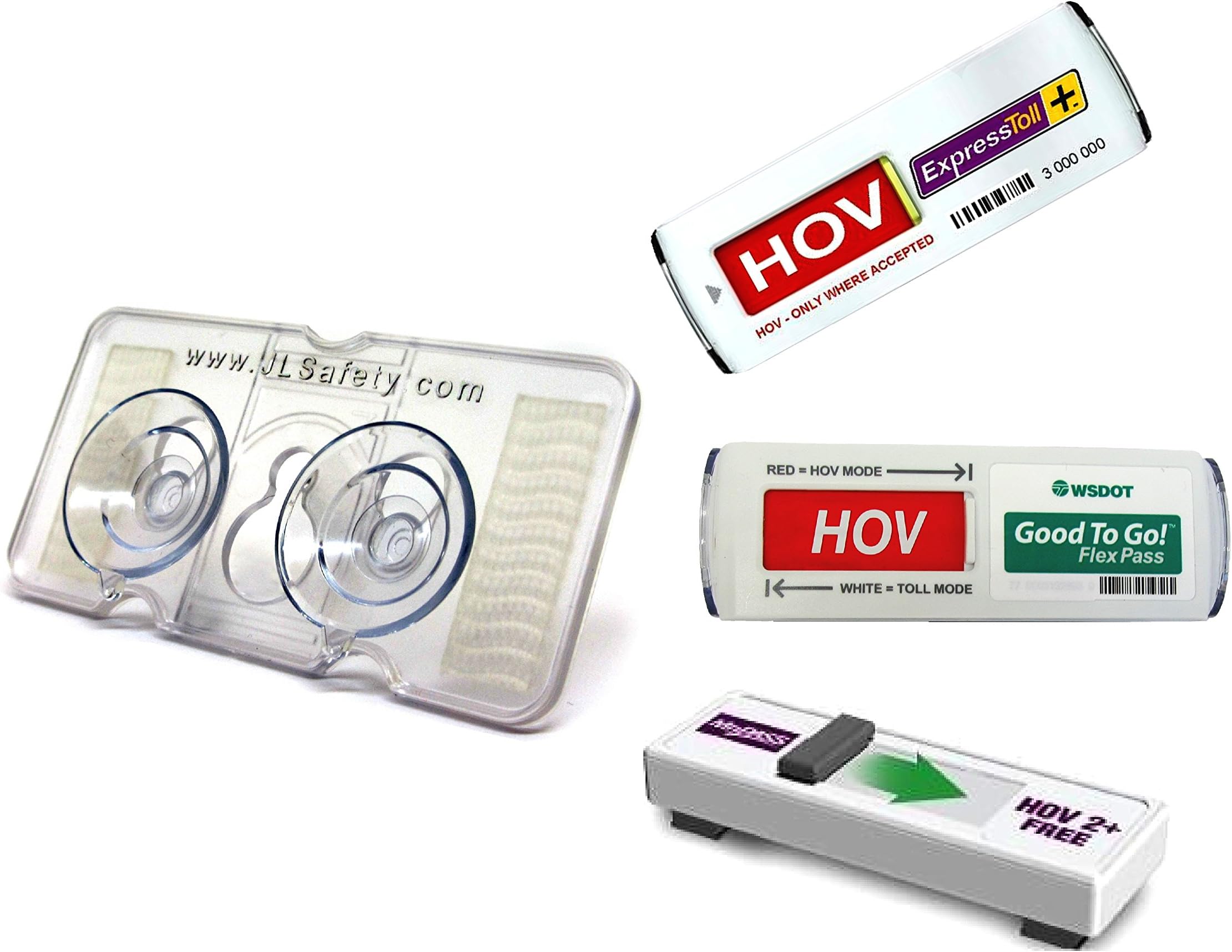 EZ Pass-Mate Clear, New Toll Pass Holder for Good to Go Flex Pass, HOV ExpressToll, & MnPASS Tag transponders. Tough, Compact. 4 Dual Lock Strips & 2 Alcohol Wipes Included. Made in USA