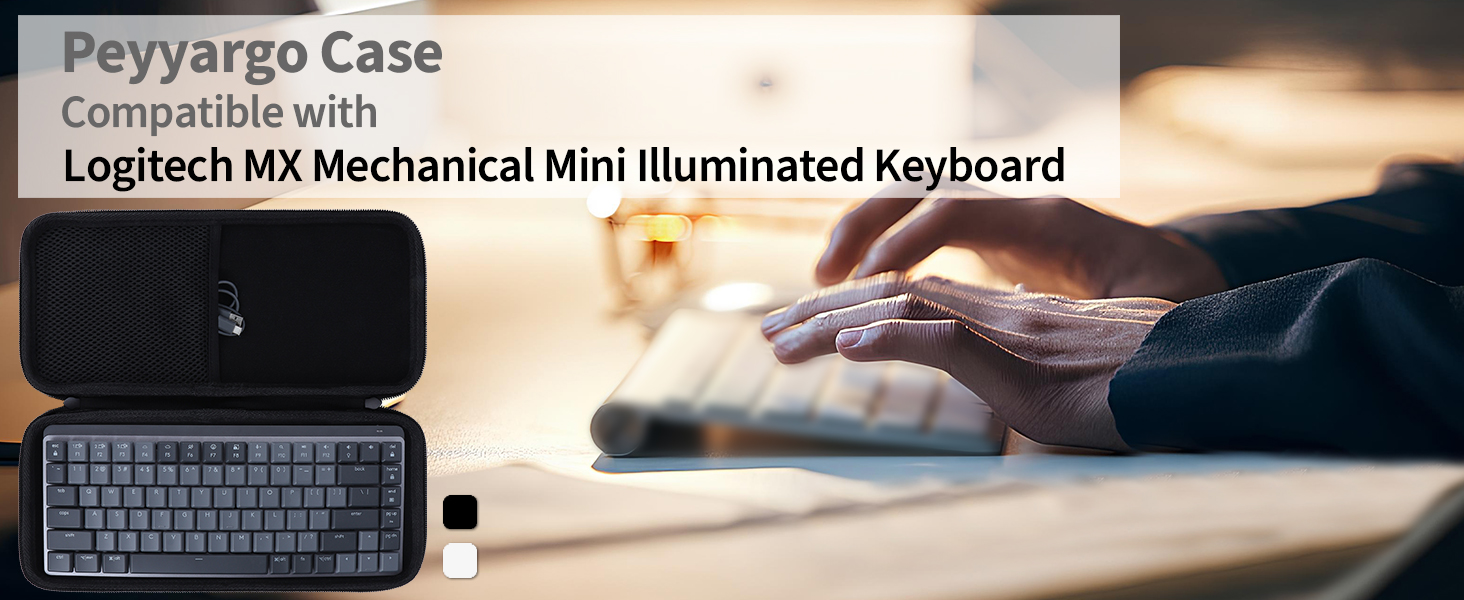 Peyyargo Harde EVA Beschermhoes Voor Logitech MX Mechanical Toetsenbord – Stofdicht, Waterdicht, Met Handvat