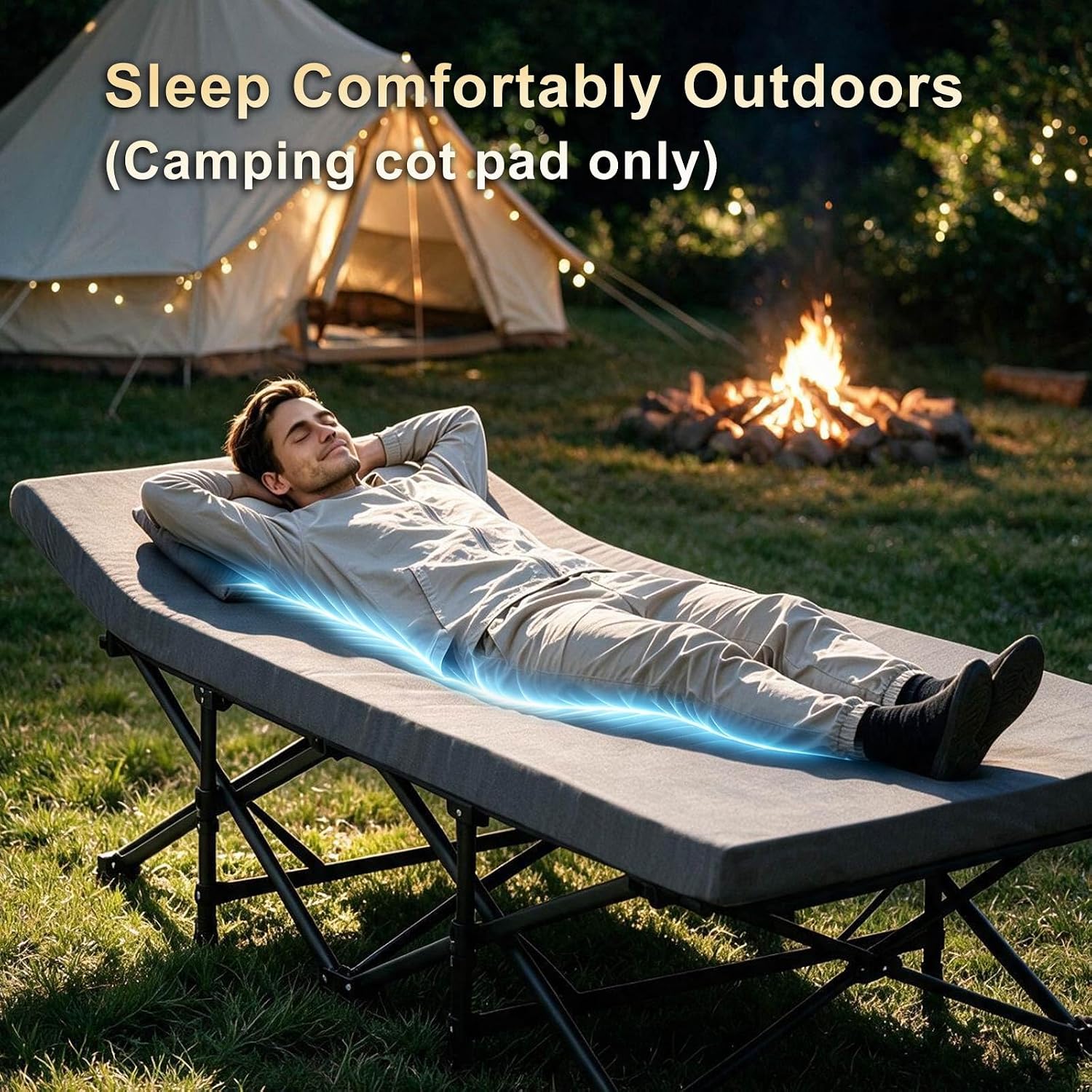 Lxotvae 2 Inch Foam Camping Cot Sleeping Pad Only, Cot Mattress for Adults