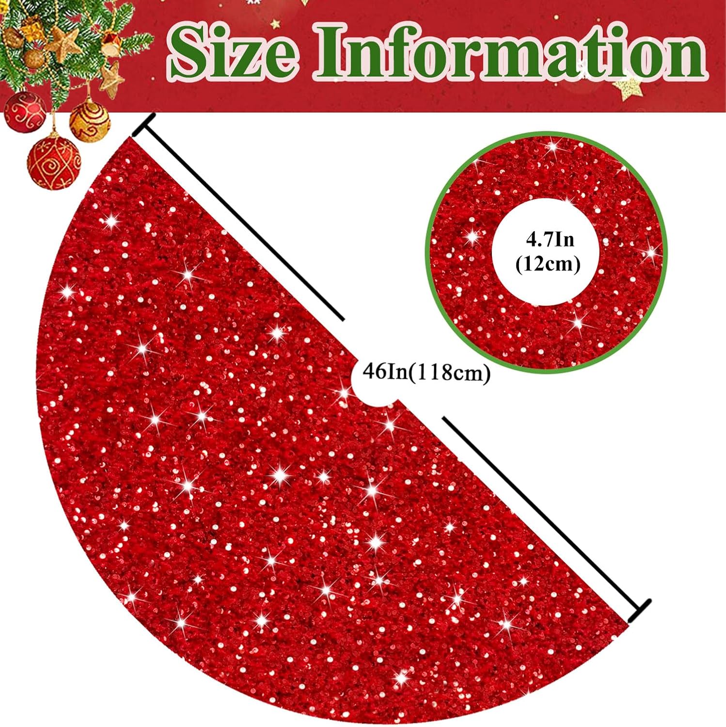 MODFUNS Red Christmas Tree Skirt 48 Inch Tree Skirt Velvet Xmas Tree Skirt Red Heavy Duty Christmas Tree Storage Bag Fit Up to 7.5ft Tree 600D Oxford Fabric Christmas Tree Bag Holiday Supplies