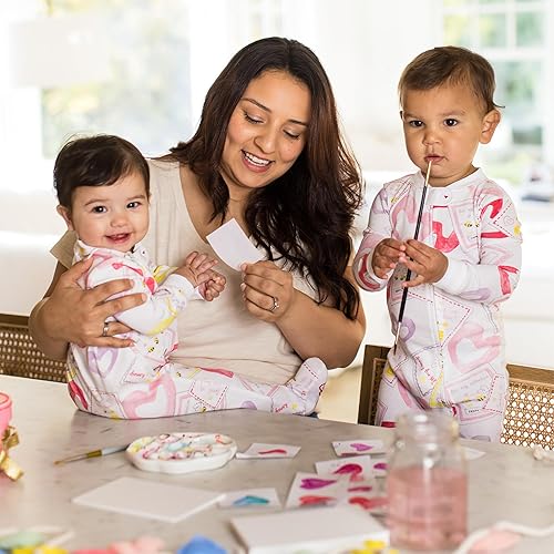 Miniatura 4 de Burt's Bees Baby Pijama para bebé niña, 100% algodón orgánico, pijama de una pieza, overol diagonal con cremallera, ajuste cómodo