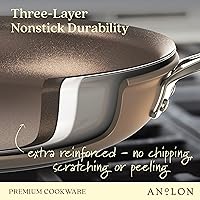 Vista 3 de Anolon Ascend Cacerola antiadherente con anodizado duro y tapa, buena para todas las estufas (gas, superficie de vidrio, eléctrica e inducción)