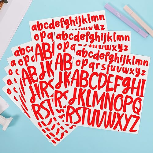 Miniatura 3 de 416 piezas de 8 hojas de calcomanías de letras, calcomanías autoadhesivas de letras mayúsculas y minúsculas de 1 pulgada y 2 pulgadas, calcomanías