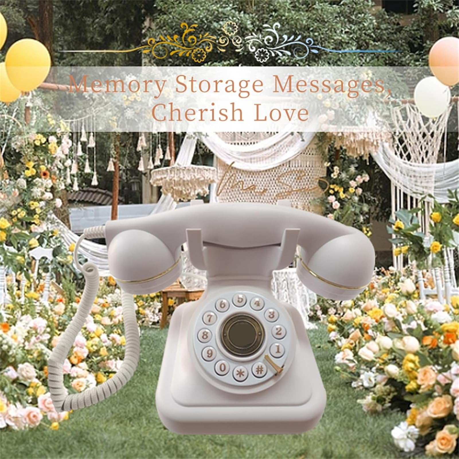 Księga gości audio do telefonu ślubnego, spersonalizowana księga gości weselne audio, księga gości klasyczne wiadomości audio w stylu retro na imprezy, urodziny, wypożyczalnie