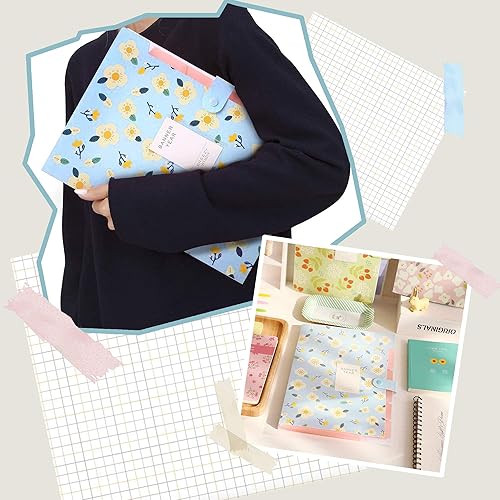 Miniatura 7 de POTTIIS Carpetas de archivo expandibles con diseño de flores, 8 bolsillos, paquete de 4, tamaño carta A4, material de poliéster, 12.8 x 9.3 pulgadas