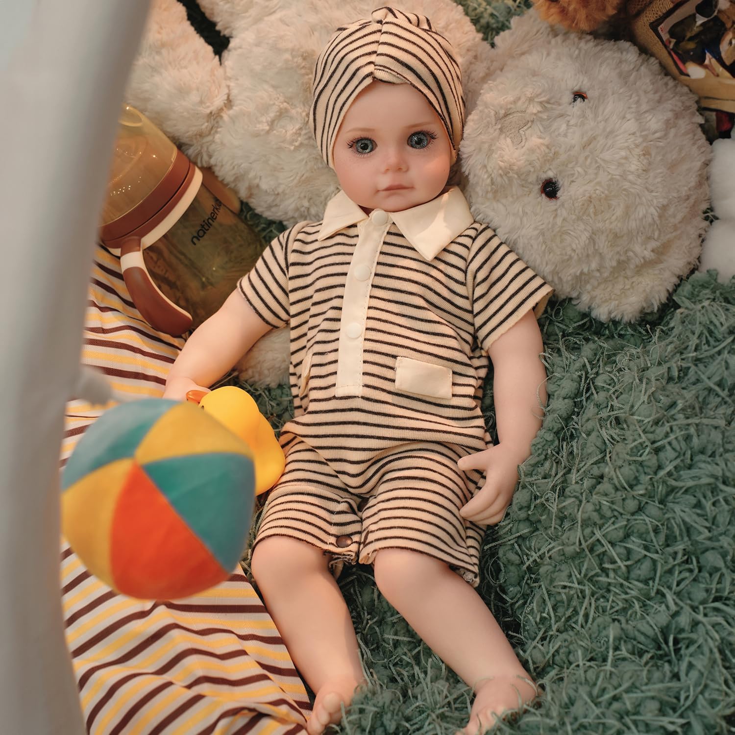 16IN All Silicone Realistic Newborn Baby Doll Girl Platinum Liquid Full Solid Soft Silicone Reborn Baby Doll 3D Painted Skin Visible Veins Weighted Sleeping Doll Closed Eyes, (BOY) 3+ Collector