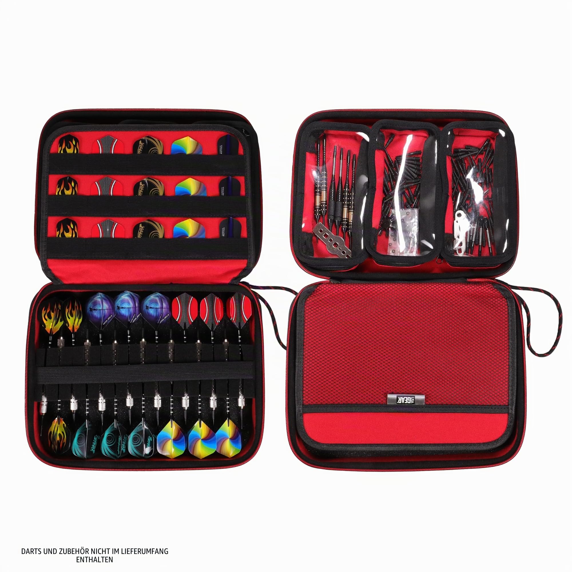 USA Gear XL Halbharte Darttasche – Dart-Tragetasche für Dartpfeile (15), Dartspitzen, Dart-Schäfte, Dart-Flights und mehr Dartzubehör – kompatibel mit Soft-Dartpfeilen und Stahlspitzen-Dartpfeilen