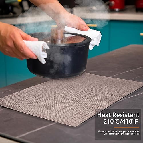 Miniatura 4 de Dolcal Juego de manteles individuales para mesa de comedor, juego de 4 manteles individuales lavables a máquina para cocina