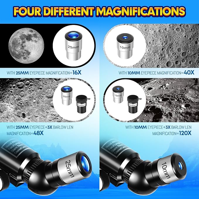 Telescopio refractor 70mm con trípode para principiantes miniatura 3