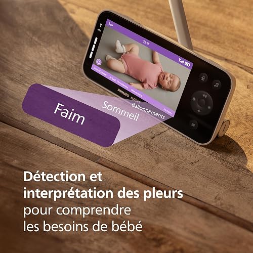 PHILIPS AVENT HD Connected Video Babyphone, Most Advanced Avent Monitor yet, AI Sleep and Breathing Tracking, App, Ultra-Clear Day and Night Display, SCD973/26 - 4