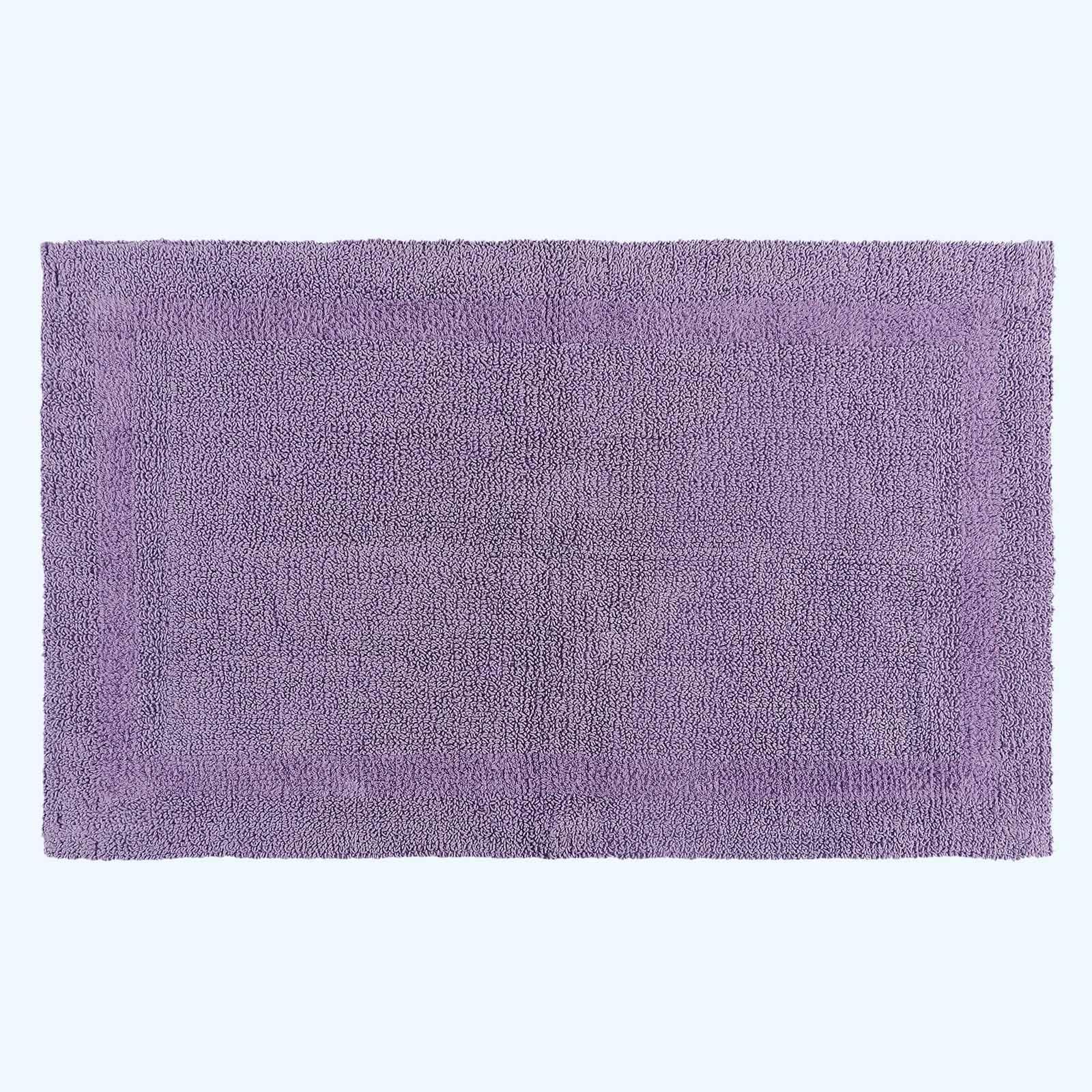 HOMESCAPES Bath Mat, Luxury 1600gsm Extra Soft 100% Cotton, Reversible Bathroom Mats Non-Slip, Washable, Super Absorbent, Quick-Dry, Lilac Bathroom Rug, 50 x 80 cm