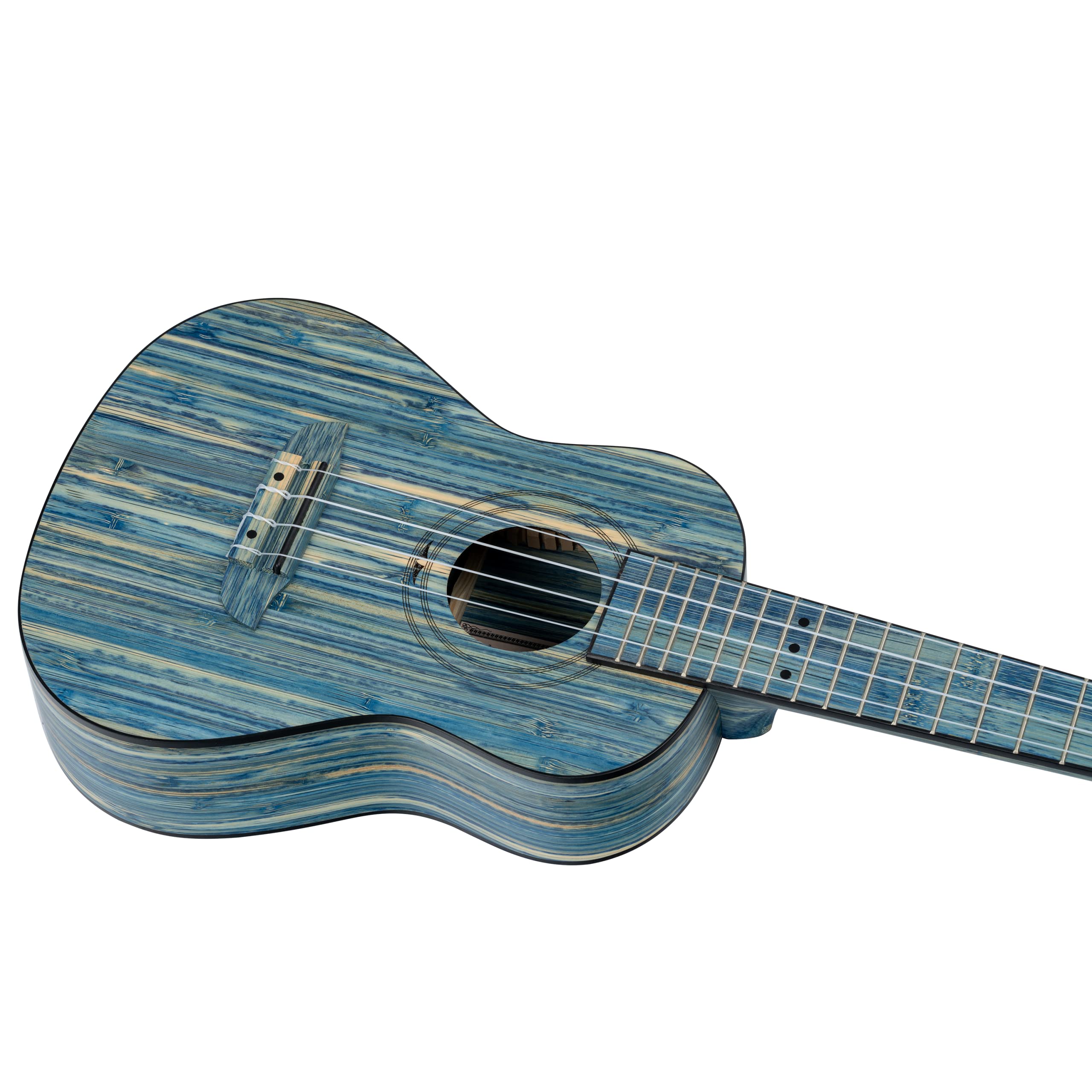 Ortega Guitars Ukulélé Concert Acoustique – Série Bamboo – Housse Incluse – Bambou, Bleu (RUSWB-CC)