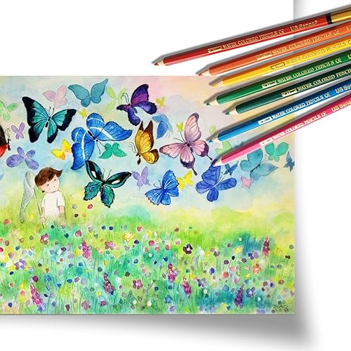 Miniatura 6 de US Sense lápices de colores surtidos paquete de 24 lápices de dibujo para colorear con aceite para niños y adultos