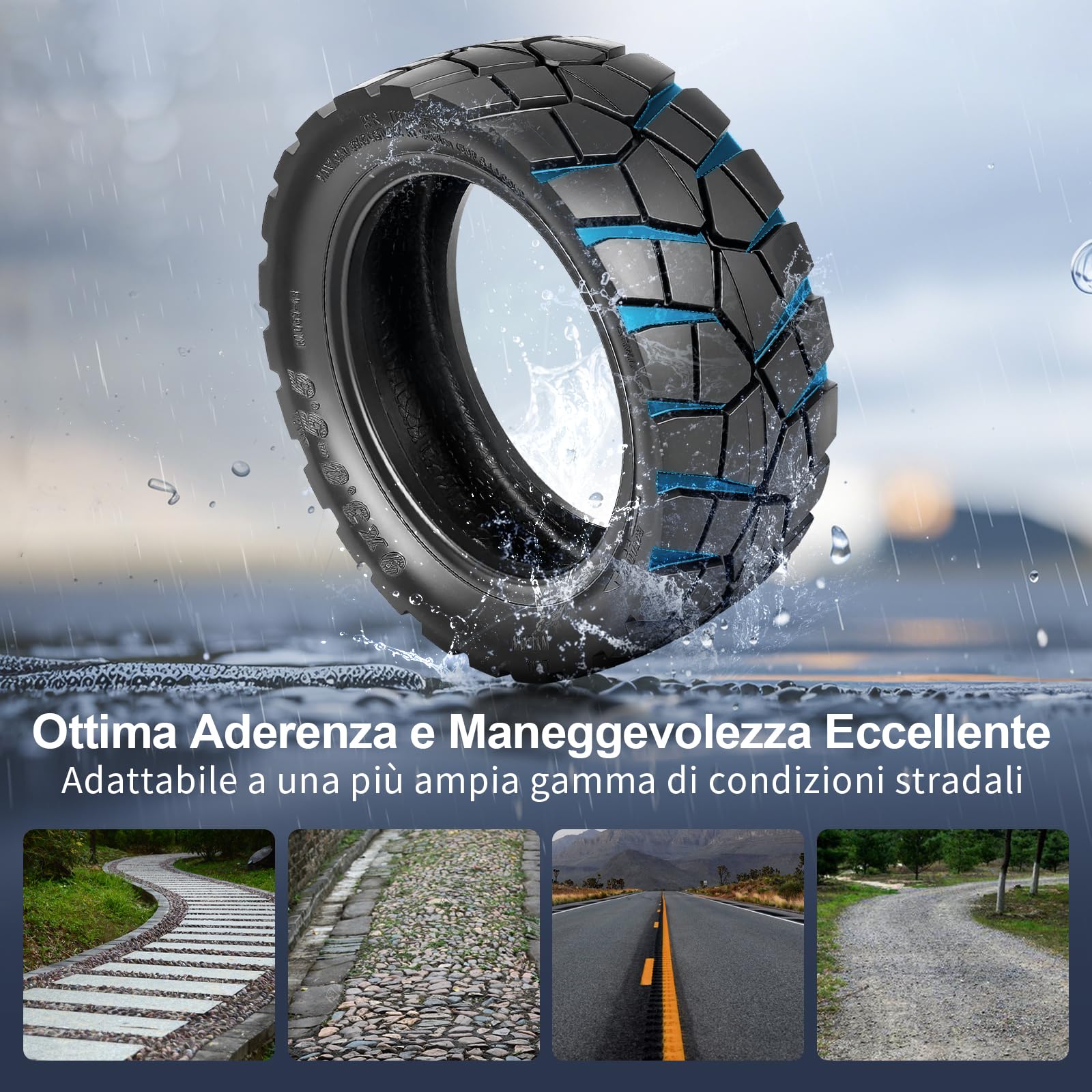 9x3.0-5.5 Pneumatici Senza Camera d'Aria per Monopattino Elettrico Kukirin G2 Pro, Pneumatici Fuoristrada da 9 Pollici Anteriori/Posteriori Resistenti all'Usura, Ruote di Scorta (1 Pezzo)