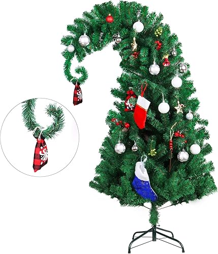 Miniatura 4 de CCINEE Árbol de Navidad de pino de 5 pies con soporte de metal sólido, árbol verde artificial de Papá Noel, decoraciones de Navidad para fiestas