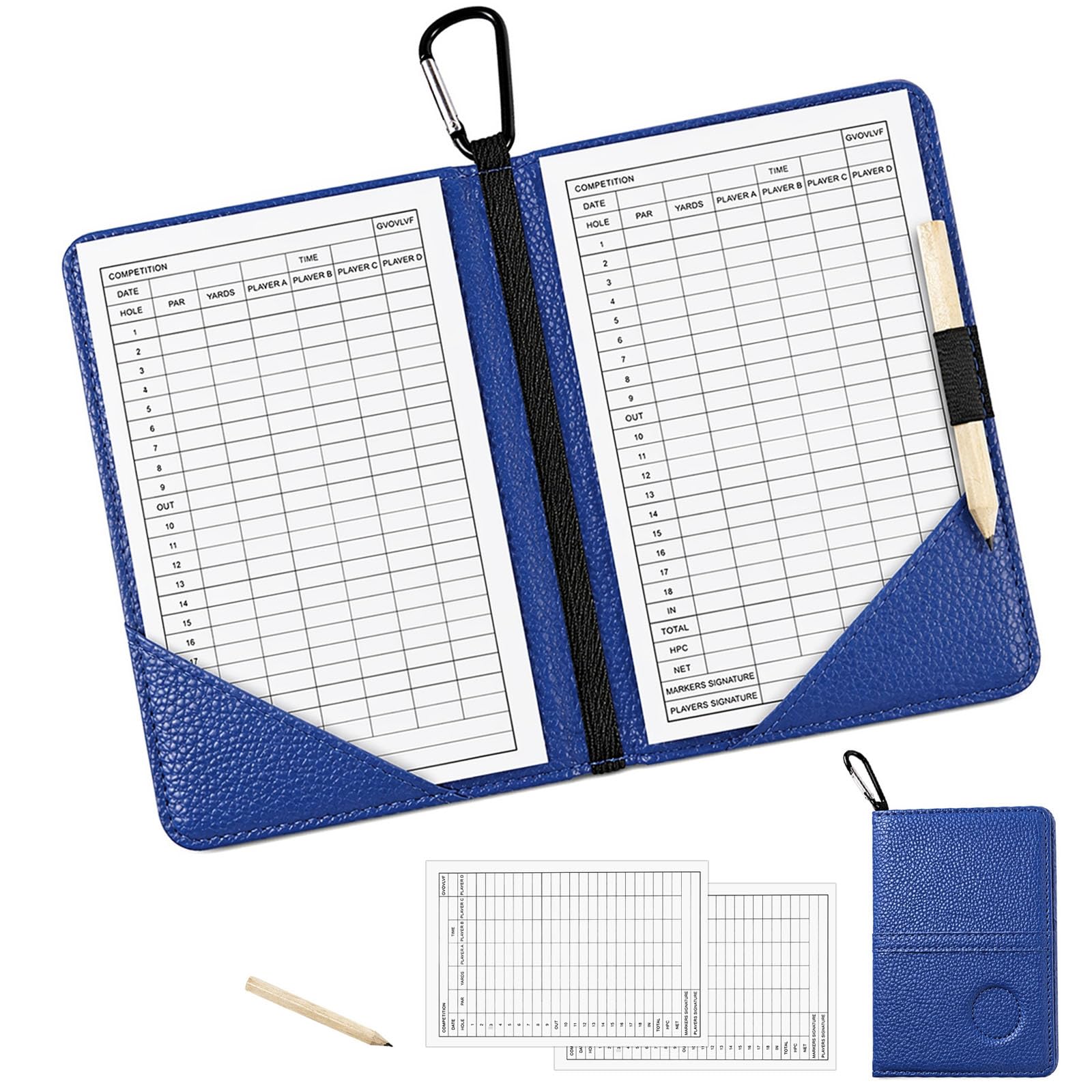 Golf Accessories Leather Golf Scorecard Holder Set, Golf Gifts for Men