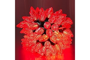 C9 Red LED Christmas Lights: 33ft 50-LED Outdoor String Lights